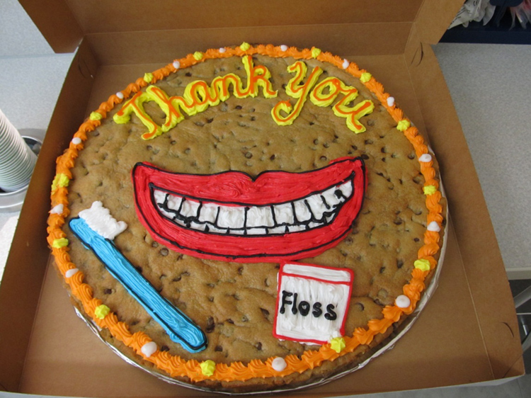 giant thank you cookie from a patient
